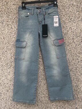 NWT True Religion Leila Girls High Rise Wide Leg Cargo Jeans Size 10